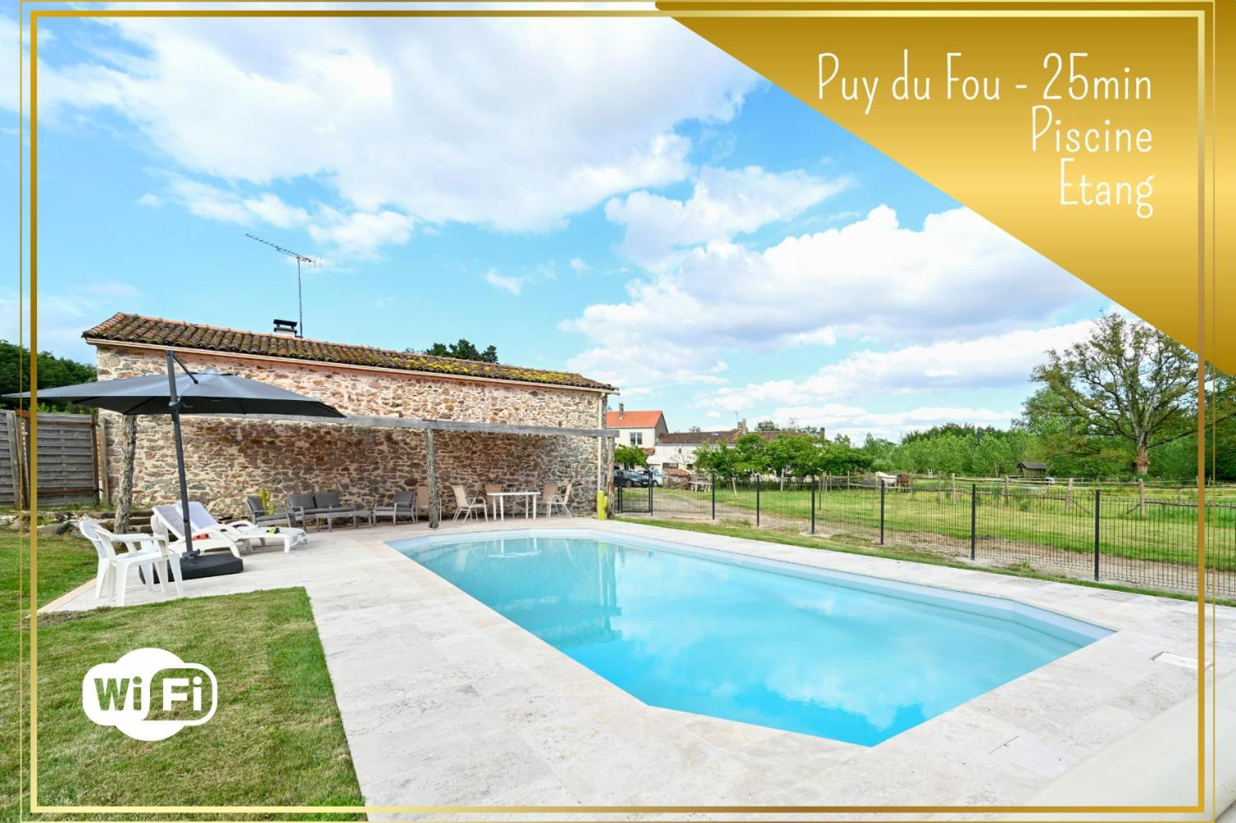 L'Evasion En Pierre Piscine Et Etang Prive Villa Sevremoine Buitenkant foto